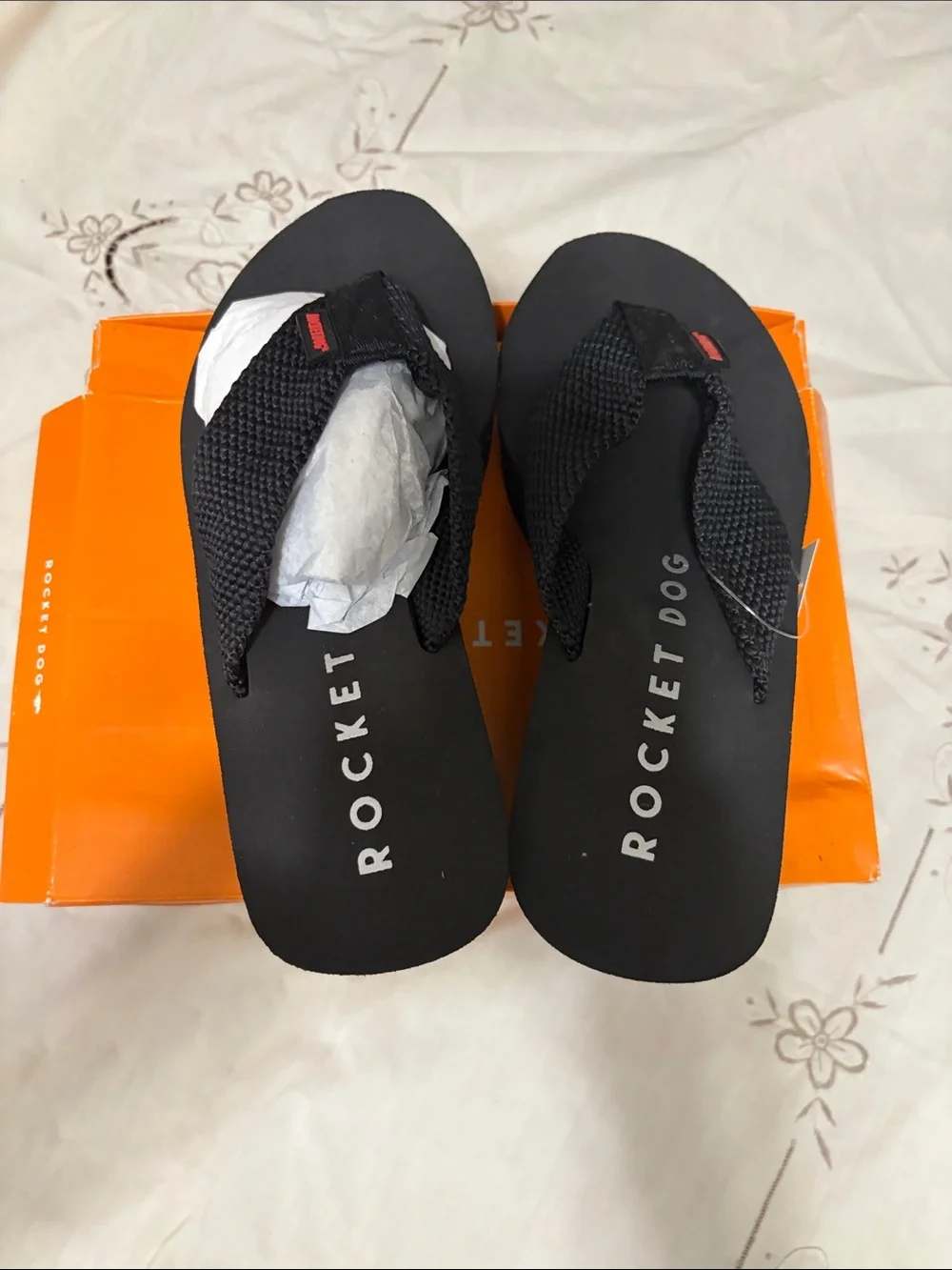 Rocket Dog Black Mesh Men's Flip-Flops Sz 8M